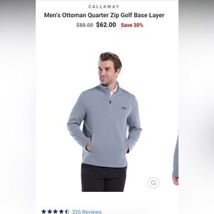 Callaway Men's Light Gray Quarter-Zip Pullover